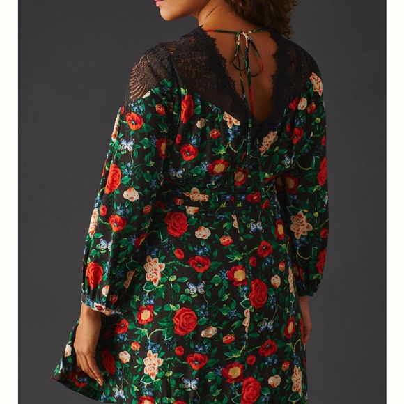 NWT Anthropologie Lacy V-Neck Mini Dress, Size 2 - Picture 7 of 14